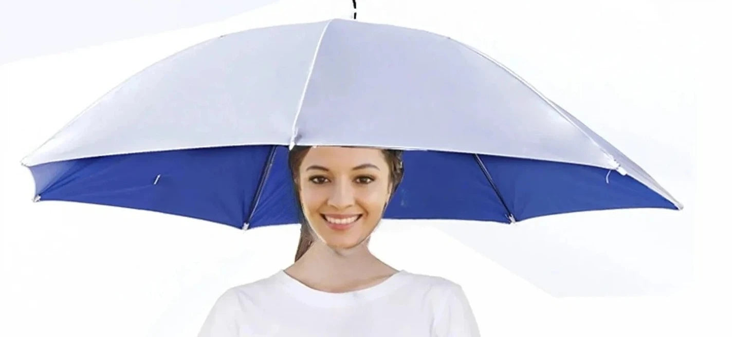 Rain Umbrella Hat Foldable Sun Shade Waterproof Fishing Headwear Cap Beach Head Hats Double-Layer UV Protection Sunscreen Zpaxo large e