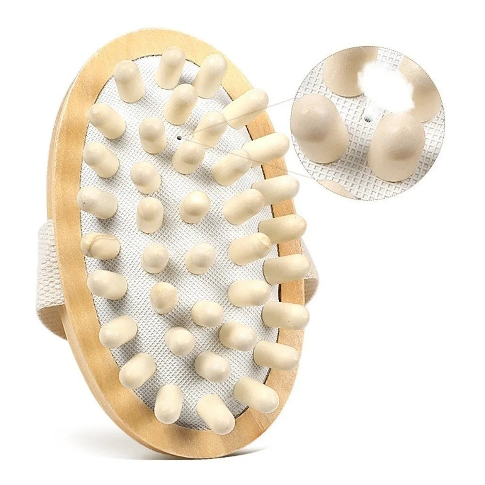 Portable Body Shaping Brush Air Cushion Design Manual Wooden Massager Lightweight Scalp Massage Brush Muscle Relaxation Zpaxo