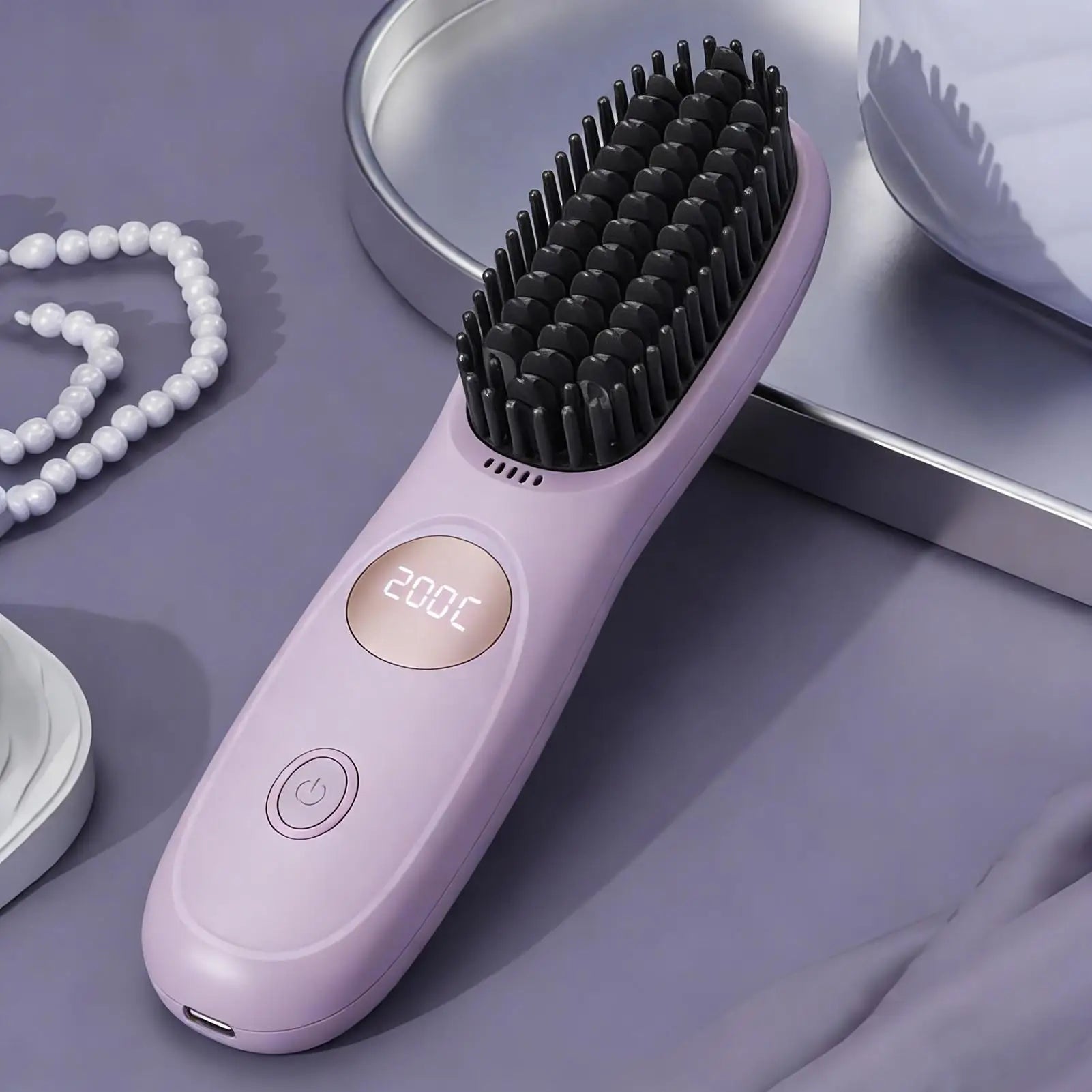 Cordless USB Rechargeable Ceramic Hair Straightener Comb | Travel Hair Straightener Comb Zpaxo
