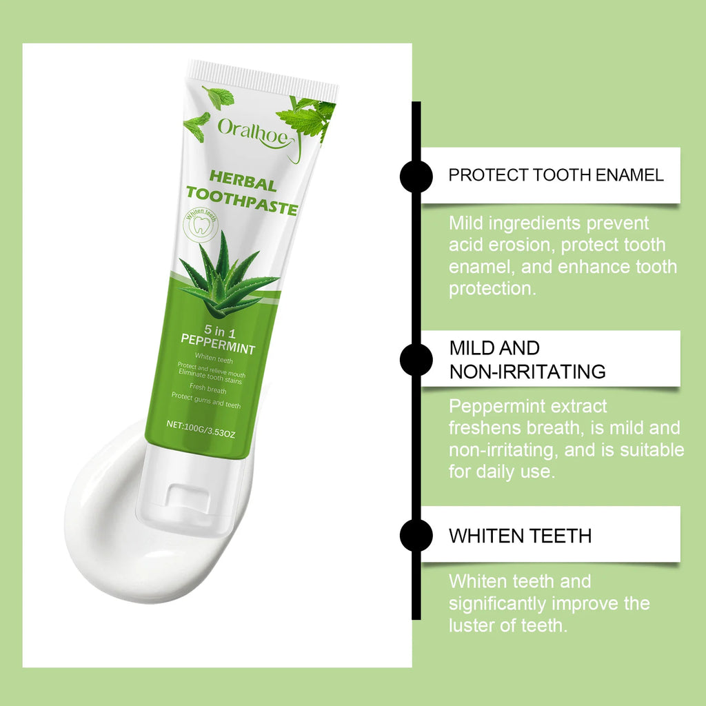 Oralhoe Aloe Vera Toothpaste – Whitening & Enamel Protection Whitening Toothpaste Zpaxo