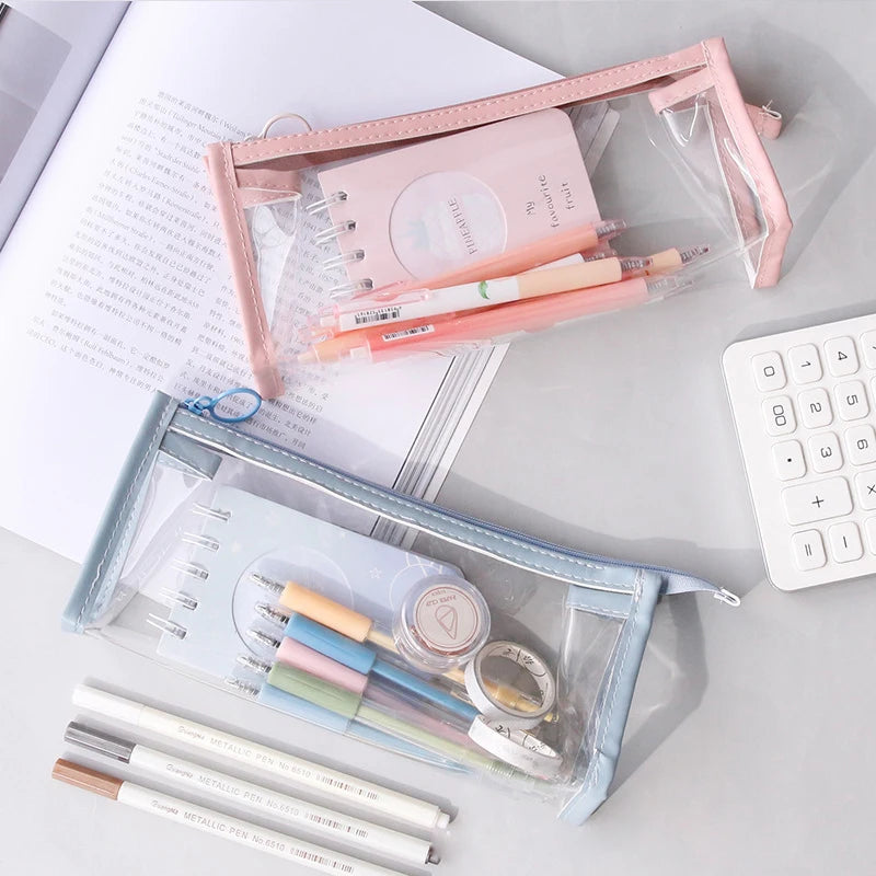 Waterproof Transparent Pencil Case Large Capacity Pen Bag Cosmetic