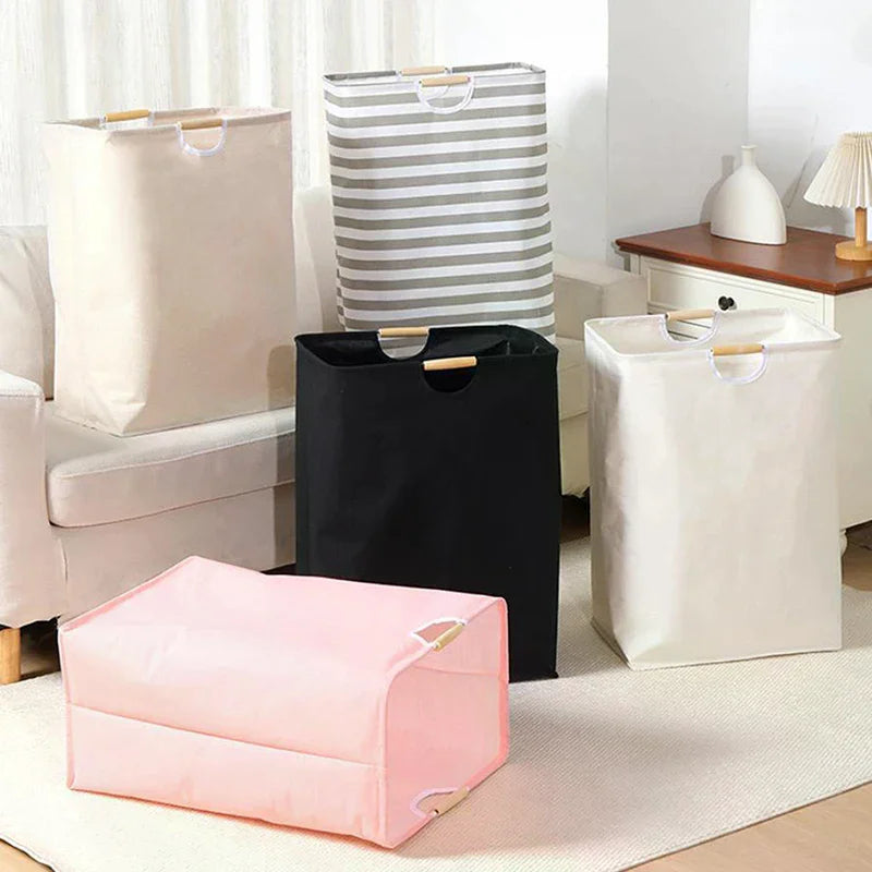 Large Capacity Laundry Basket Portable Dirty Clothes Storage Basket With Handle Black Durable Linen Foldable Laundry Basket Zpaxo