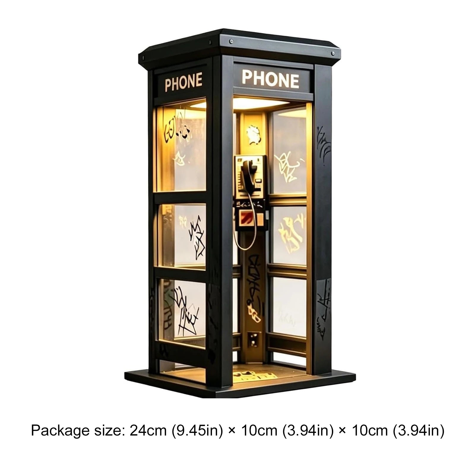 Mini Phone Booth Accent Light Decorative Classic Telephone Table Lamp