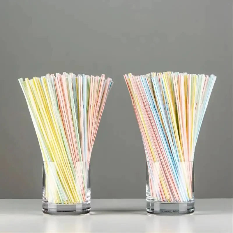 100Pcs Colorful Bendable Straw Drinking Kunststof Straw for Milk Tea Bar Party Rietjes Drinking Wedding Kitchen Beverage Straws Zpaxo