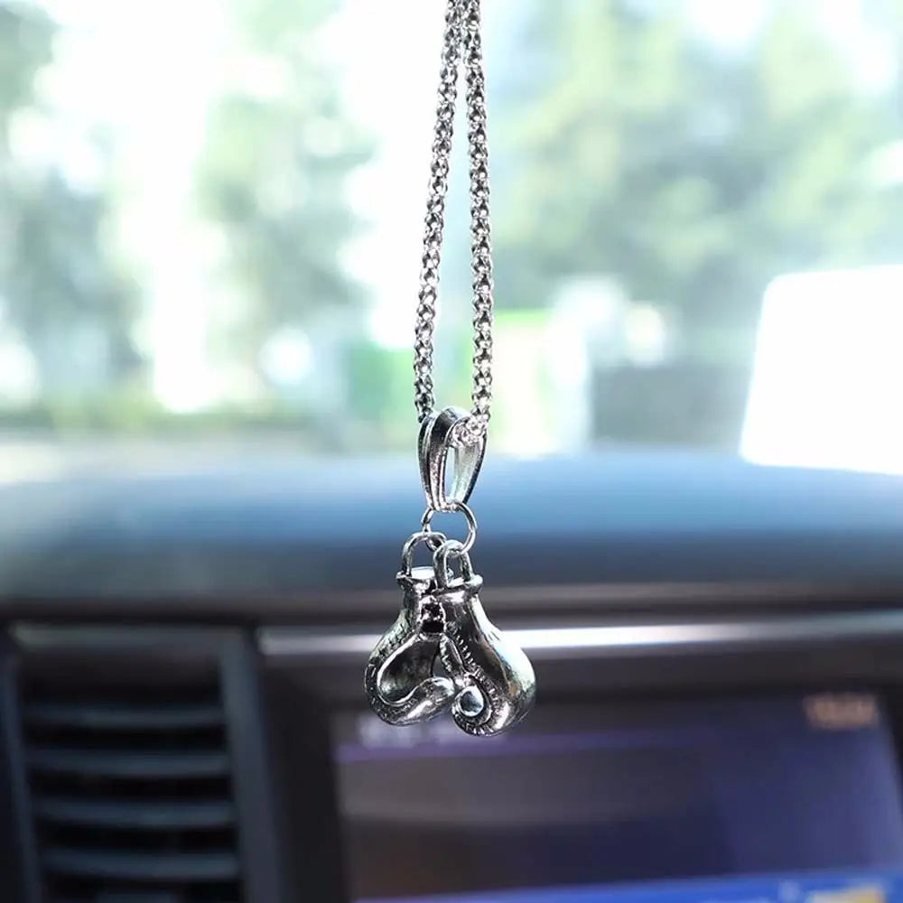Dashboard Decoration Zinc Alloy Car Interior Metal Boxing Gloves Zpaxo