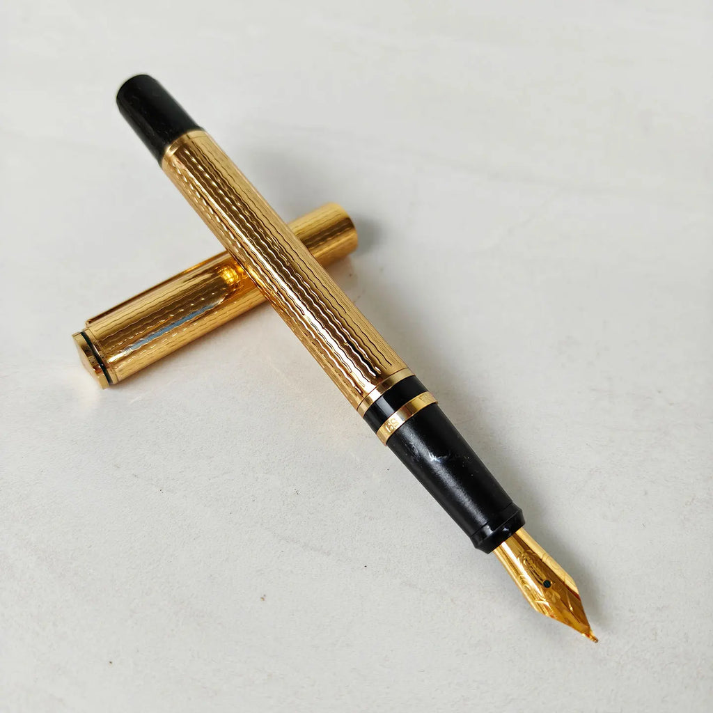 1990s Rare Stock Hero 59 Fountain Pen, Writing Office Collectible Stationery Clearance Sale Iridium Gold Pen with Bent Nib.0.7mm Zpaxo