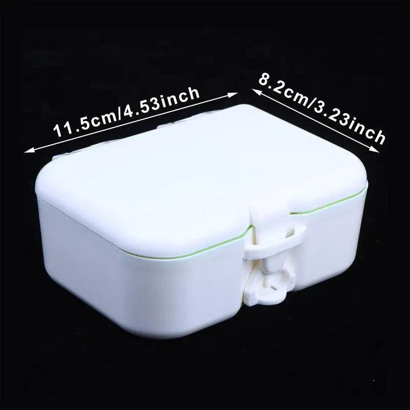 Portable Denture Case Kit with Mirror & Brush | Travel Storage Denture Storage Case Zpaxo 1pcs