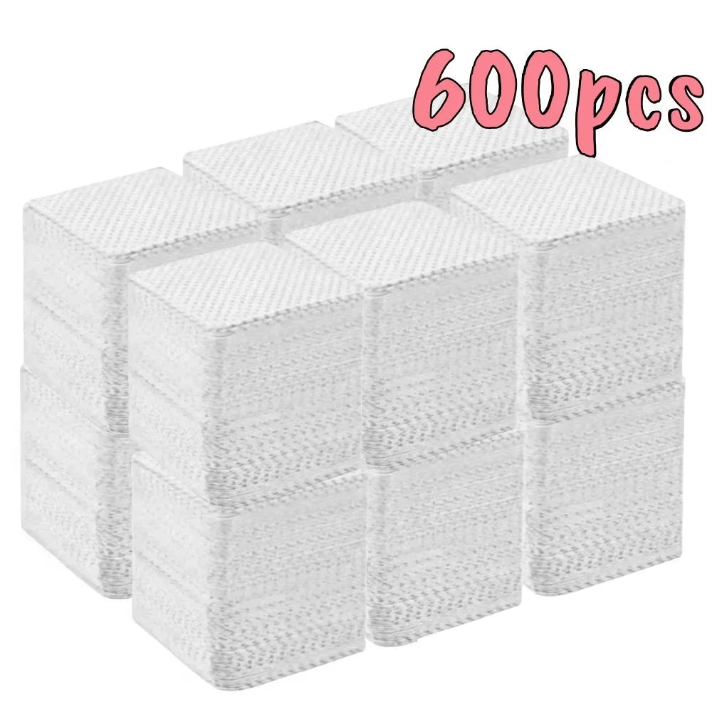 20-600pcs Lint-Free Nail Wipes Gel Cleansing Tissues Aluminum-Free Nail Polish Remover Pads for Nail Beauty Cleaning Care Tool Zpaxo 600pcs White Wipes