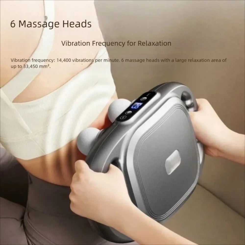 6-Heads Fascia Muscle Massager Professional Rechargeable Massage Zpaxo