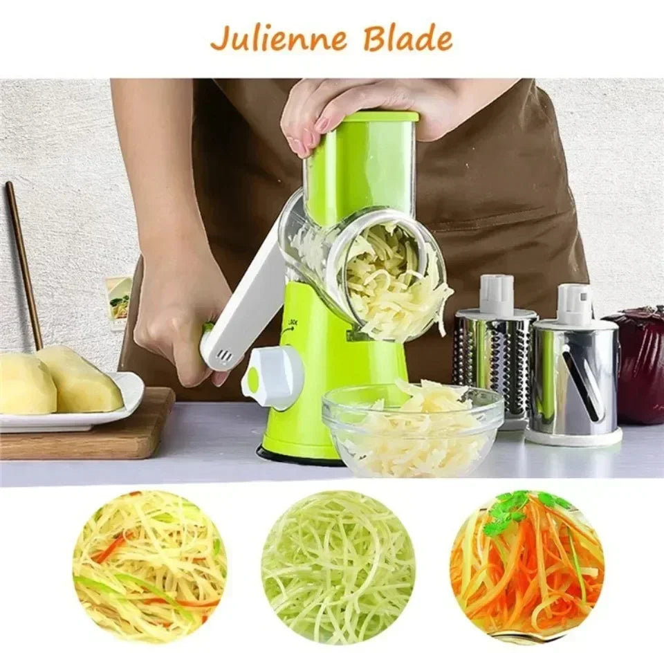 Vegetable Cutter Slicer Manual 3 Sharp Drums Kitchen Cheese Chopper