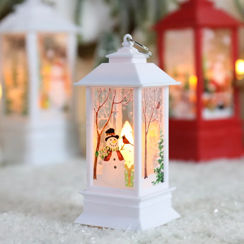Christmas Glow LED Table Lamp Santa Claus Lantern Decor Snowman