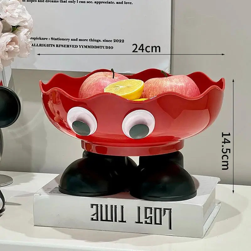 Deluxe Footed Fruit Bowl Home Drainable Glamorous Platter Nuts Candy Zpaxo Red