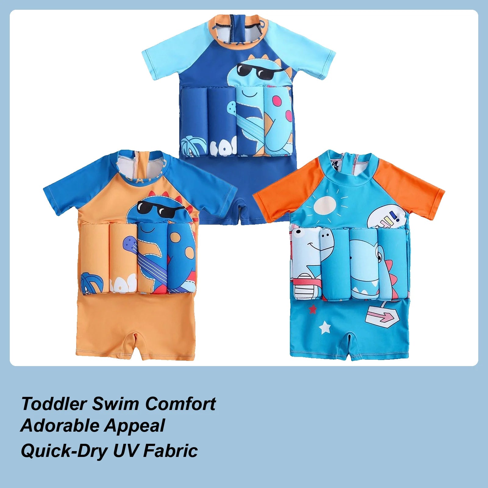 Floatie Swimsuit Floating Bathing Suit Floatie Swimsuit Quick-Drying Swim Vest Swimwear Dinosaur Trainer for Boys Girls Pool Zpaxo