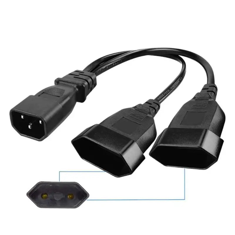 652F 3Pin C14 Double EU4 Connectors Adapter Cord Male Plug Female Zpaxo