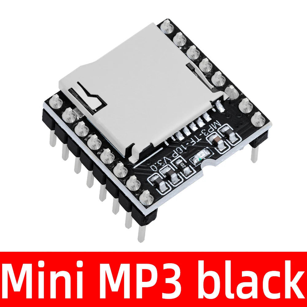 JQ6500 WTV020 GPD2846A Mini MP3 Player Modules TF Card Sound Voice Zpaxo Mini MP3 black