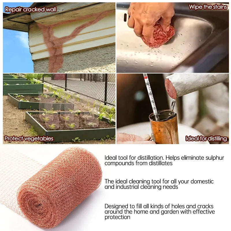 Insect Proof Copper Snail Wire Mesh Rodent Protective Gardening
