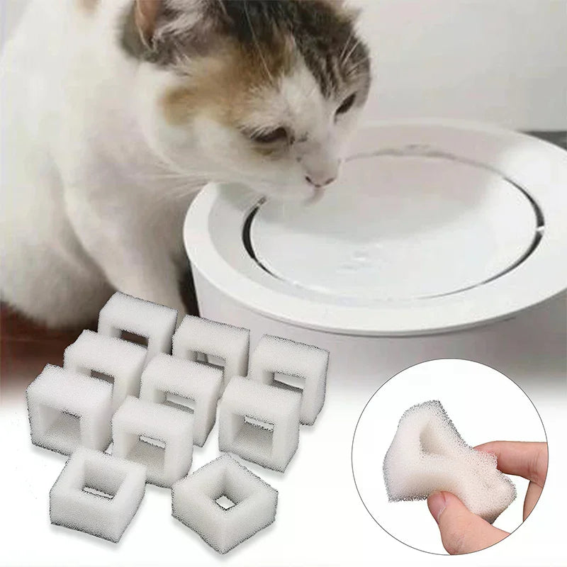 Fresh Clean Drinking Water Cat Fountain Pump Foam Filters Compatible Zpaxo