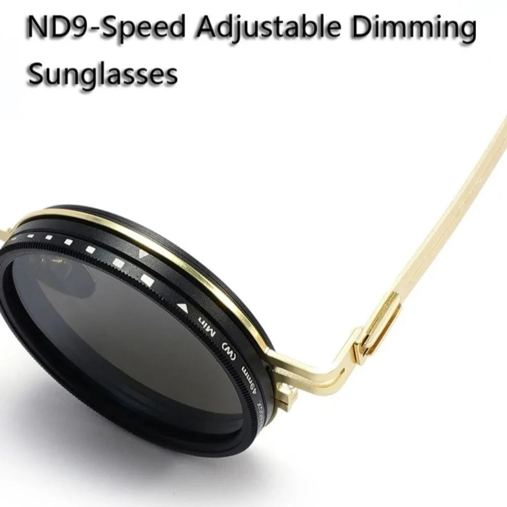 New ND2-400 Adjustable Dimming Glasses ND Filter 9 Level Polarized Sunglasses With Glasse Case UV400 Fishing Sunglasses Driving Zpaxo