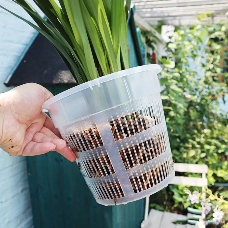 For Orchid Flower Breathable Growth Container Garden Plastic Flower Pot 11/14cm Mesh Pot Root Control Transparent Flowerpot Zpaxo