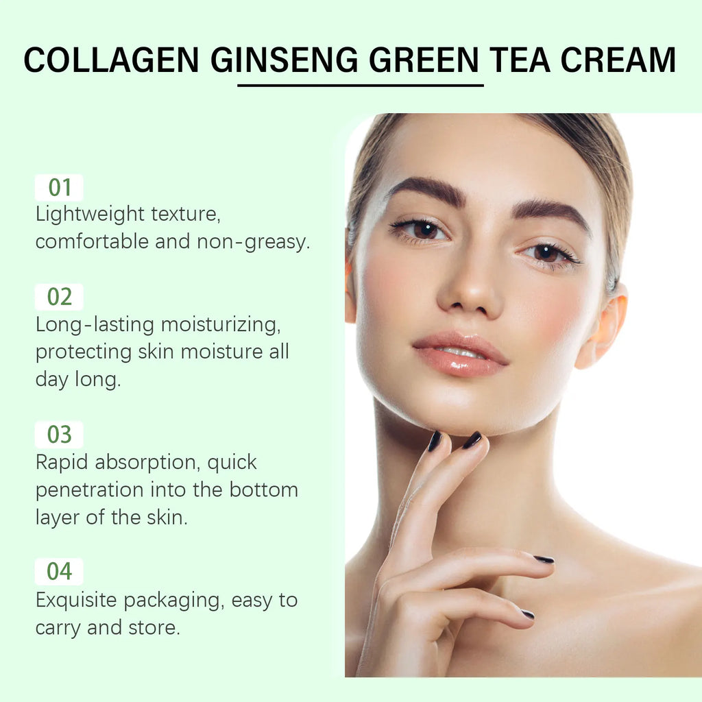 WIYUN Collagen Ginseng Green Tea Anti-Aging Face Cream 50g Anti-Aging Face Cream Zpaxo