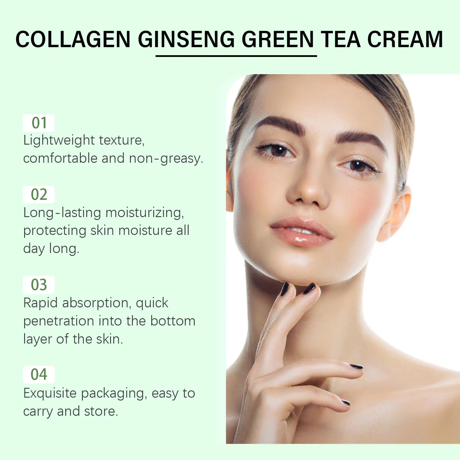 WIYUN Collagen Ginseng Green Tea Anti-Aging Face Cream 50g Anti-Aging Face Cream Zpaxo