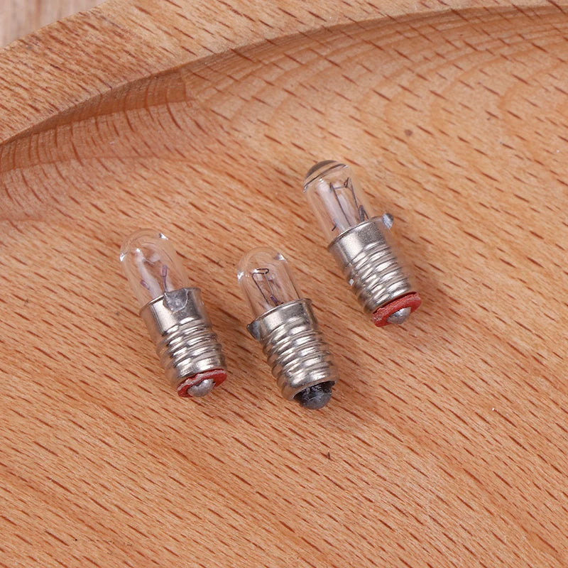 10Pcs/Lot Mini Indicator Light Bulb E5 Screw Mouth Miniature Lamp Light Bulb 6.3V 12V 24V 0.1A Small Bulb Signal Lamp Bead Zpaxo