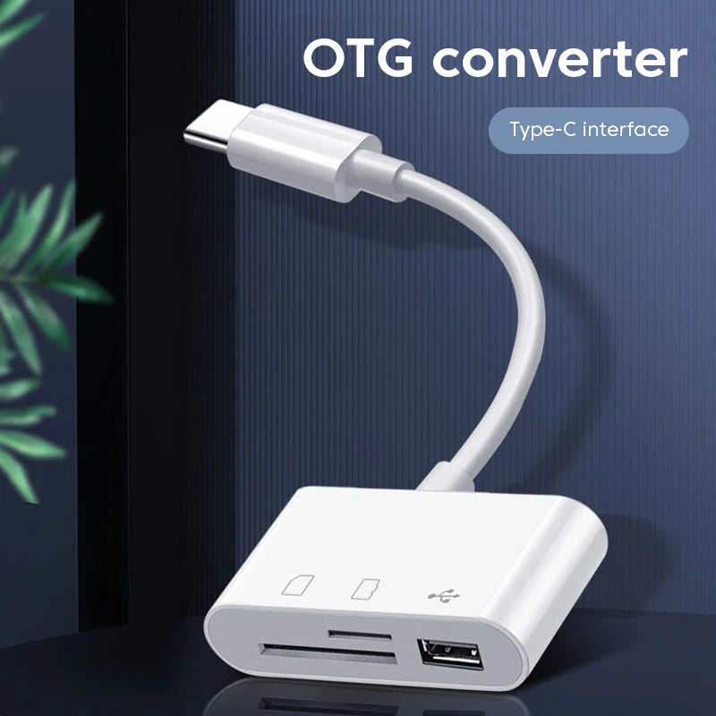 1 Card Reader Type-c Adapter TF SD Memory OTG USB C Connector Iphone Zpaxo