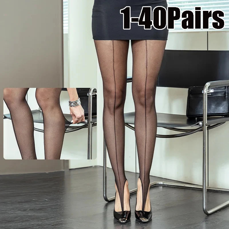 Women's Anti-snag Sheer Black Tights Single Filament See-through