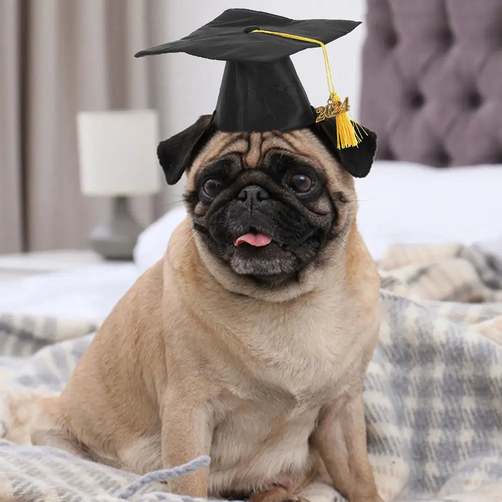 Pet Graduation Cap Dog Cat Puppy Hat Tassel Adjustable Costume Party
