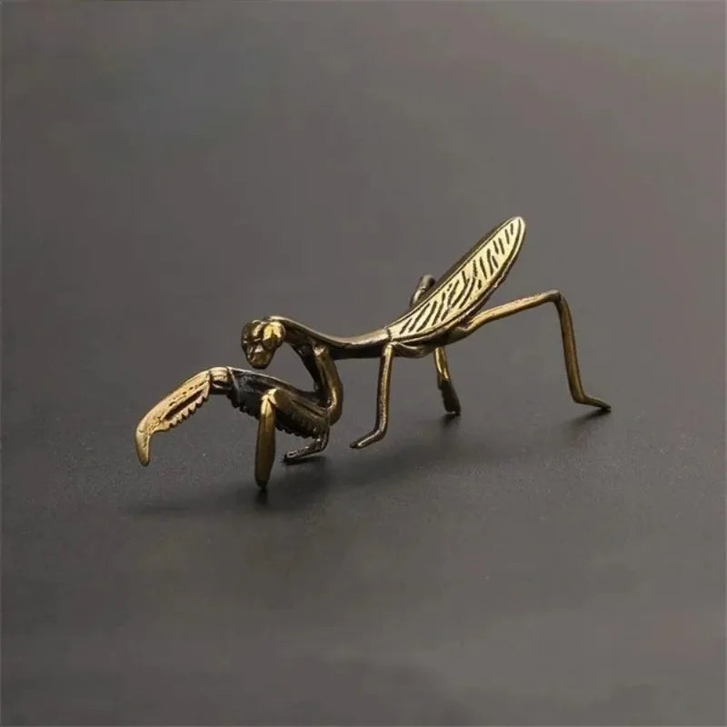 Copper Mantis Miniature Figurine – Vintage Tea Pet & Pot Decor Miniature Figurine Zpaxo Default Title