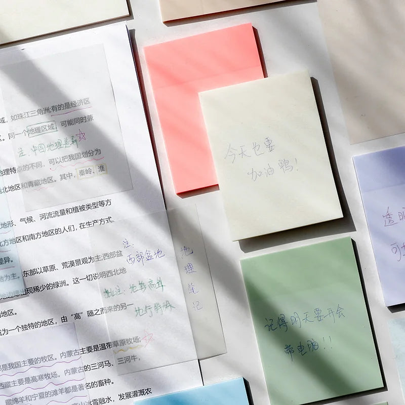 50 Sheet Transparent Sticky Notes Scrapes Stickers Note Pads Posted It Paper Clear Notepad For School Stationery Office Supplies Zpaxo