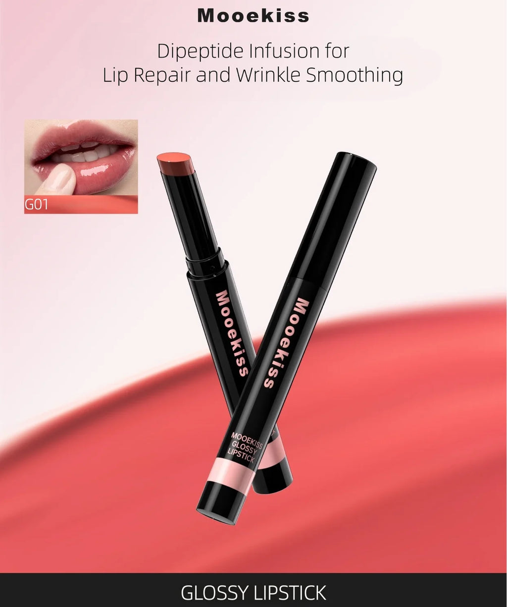 Mooekiss Glossy Lipstick 2.2g Lip Glaze Nurturing Hydrating Makeup Cosmetics Zpaxo
