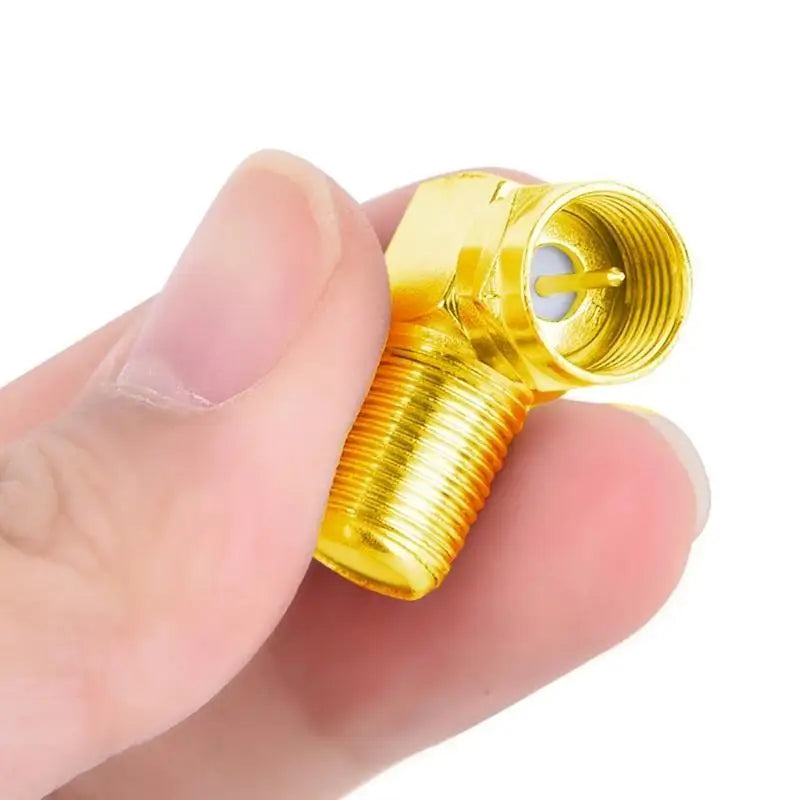 652F 90 Degree Coaxial Connector F-Type Coax Adapter Male to Female Zpaxo CN