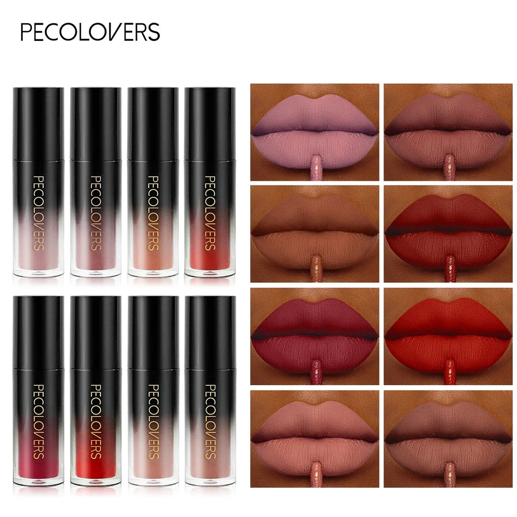 Long Lasting Lipstick Lip Gloss Makeup Waterproof Velvet Non-stick Cup Lip Tint Sexy Black Liquid Lip Stick Zpaxo