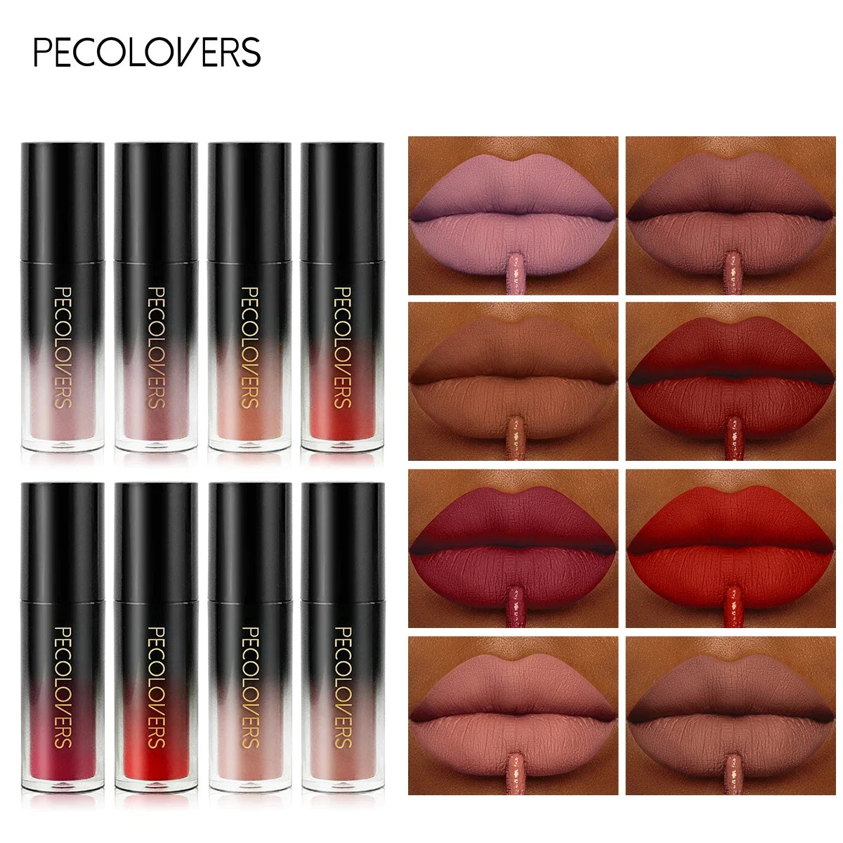 Long Lasting Lipstick Lip Gloss Makeup Waterproof Velvet Non-stick Cup Lip Tint Sexy Black Liquid Lip Stick Zpaxo