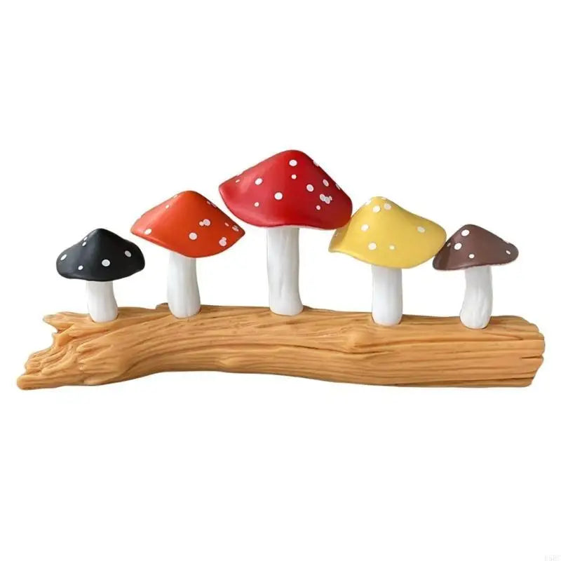 Miniature Resins Mushrooms on Tree Stump Figurine for Creative Homes Decors and Garden Landscape Decorative Ornament Zpaxo 1 CN