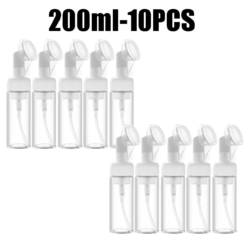 Foaming Gel Dispenser Refillable Press Pump Facial Cleanser Hair Wash Zpaxo 200ml-10PCS