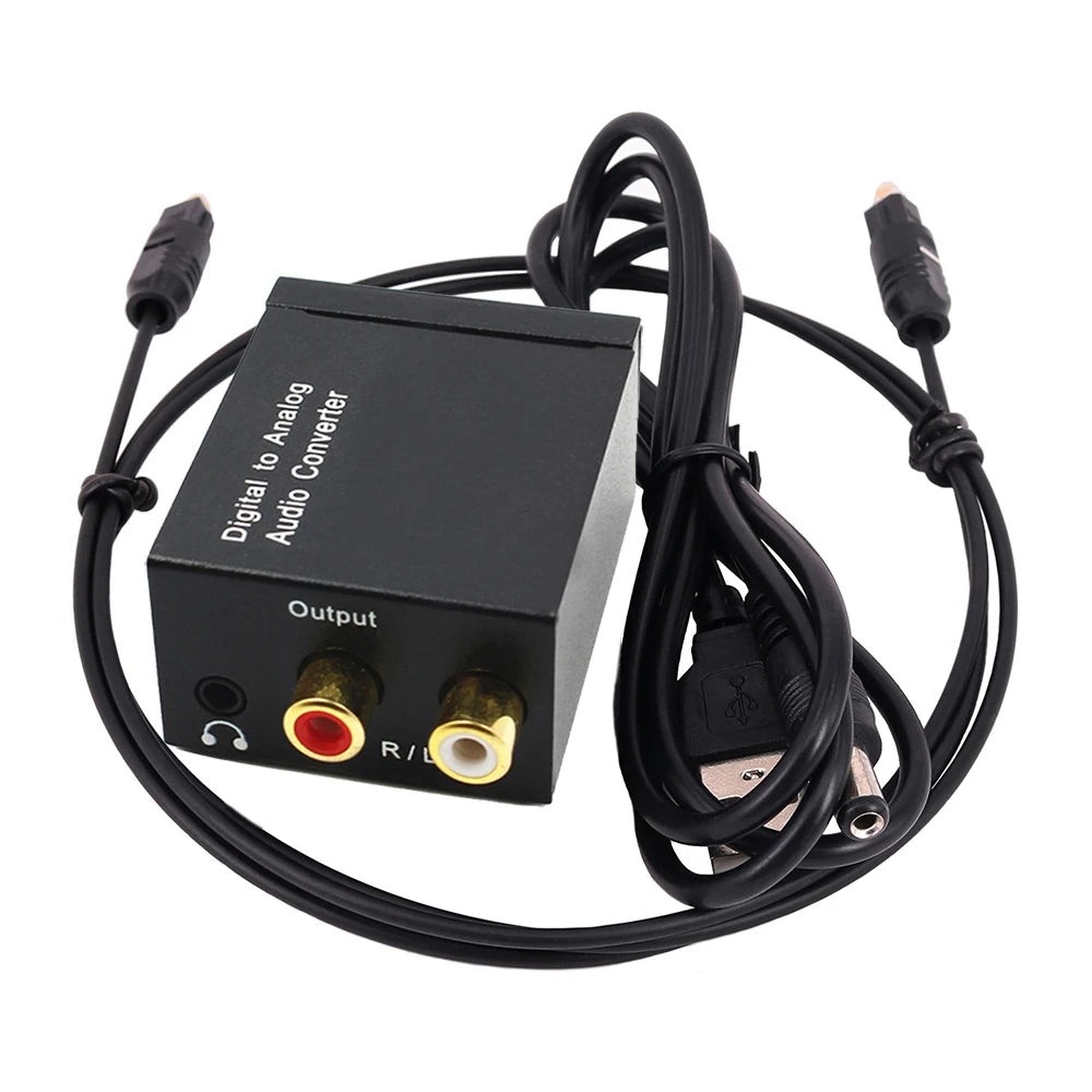 Digital to Analog Audio Converter Optical Fiber Coaxial Signal to Analog DAC Spdif Stereo 3.5MM Jack 2*RCA Amplifier Decoder Zpaxo