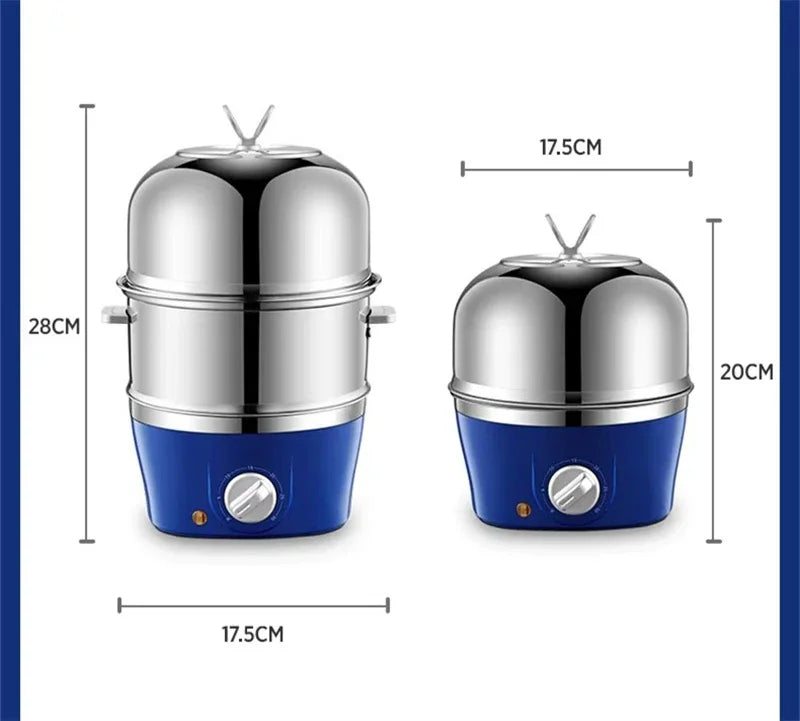 Multi-Function Stainless Steel Double-Layer Egg Cooker – Steamer, Poacher, and Breakfast Maker Egg Boiler Mini Kitchen Appliance Zpaxo