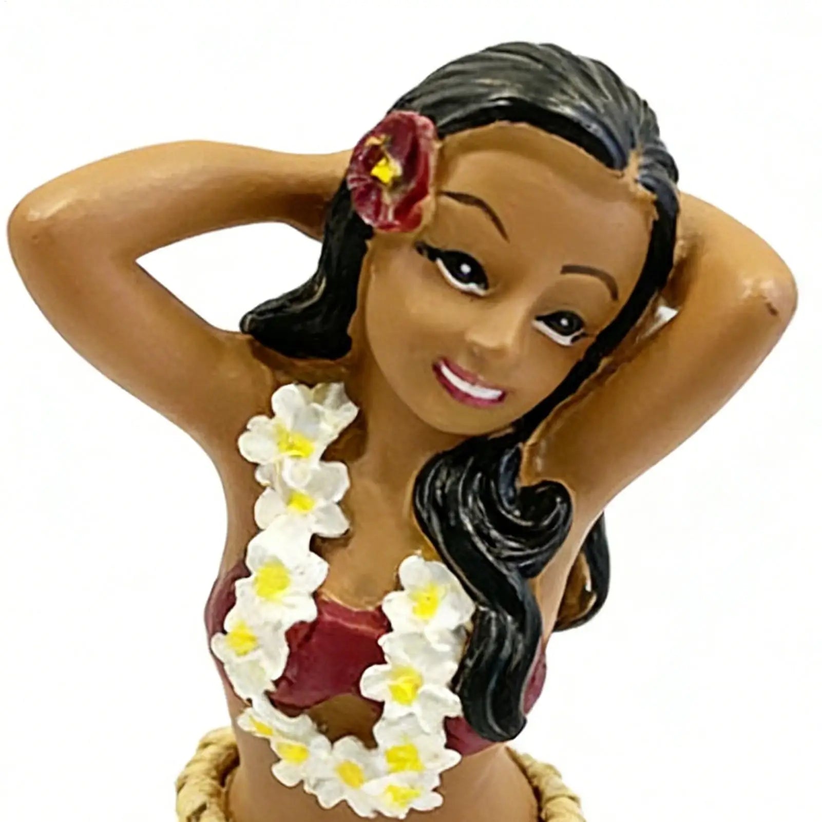 Hawaiian Dancing Girl Posing Dancer Decorations Resin Craft Dashboard Bobblehead Doll Souvenir Ornaments Home Car Decor Zpaxo
