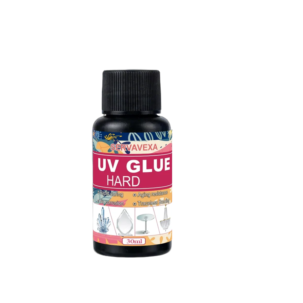 30/50/105ml SERVAVEXA UV Glue Hard Kit Rapid Curing Transparent Adhesive with USB UV Lamp for Glass Crystal Jewelry Craft DIY Zpaxo 30ml