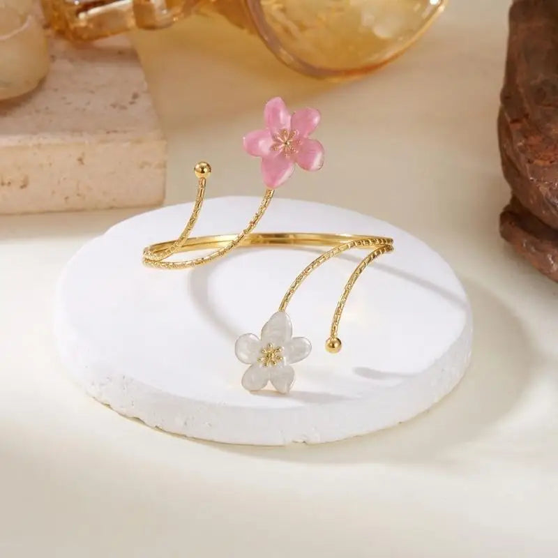 Elegant Metal Flower Upper Arm Bracelet Boho Retro Jewelry Women Zpaxo
