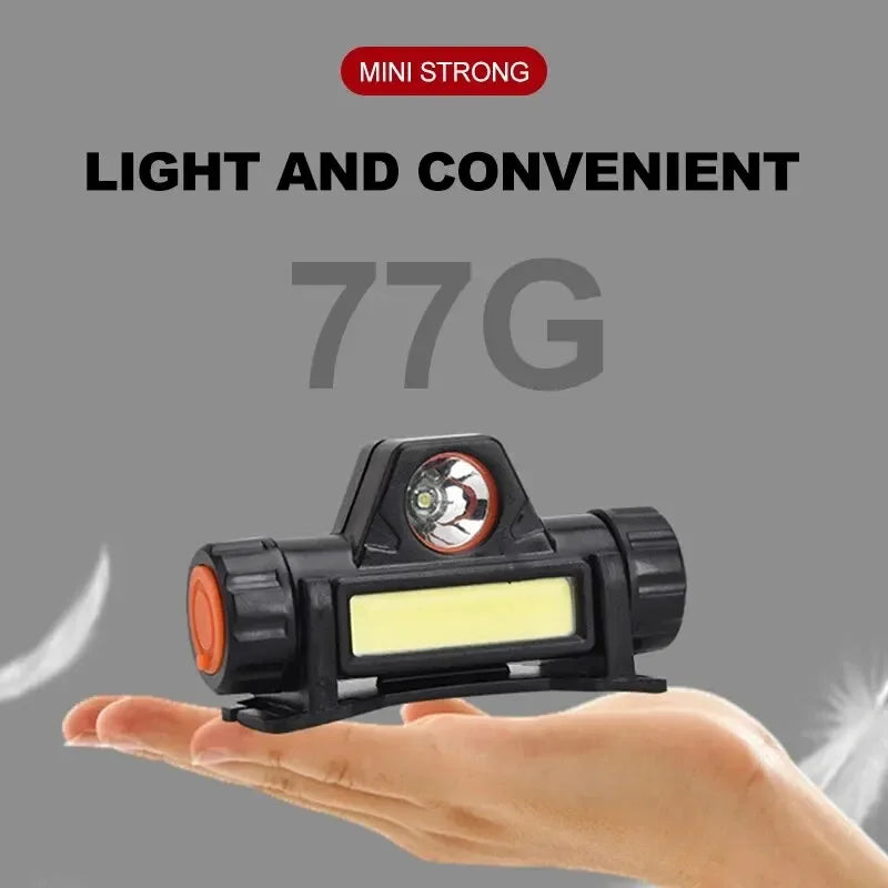 ESMARTER COB LED Headlamp – Stepless Dimming & USB Rechargeable