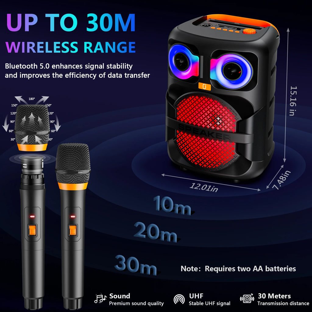 Fanfun T28 Portable Bluetooth Speaker Matching Wireless Microphone