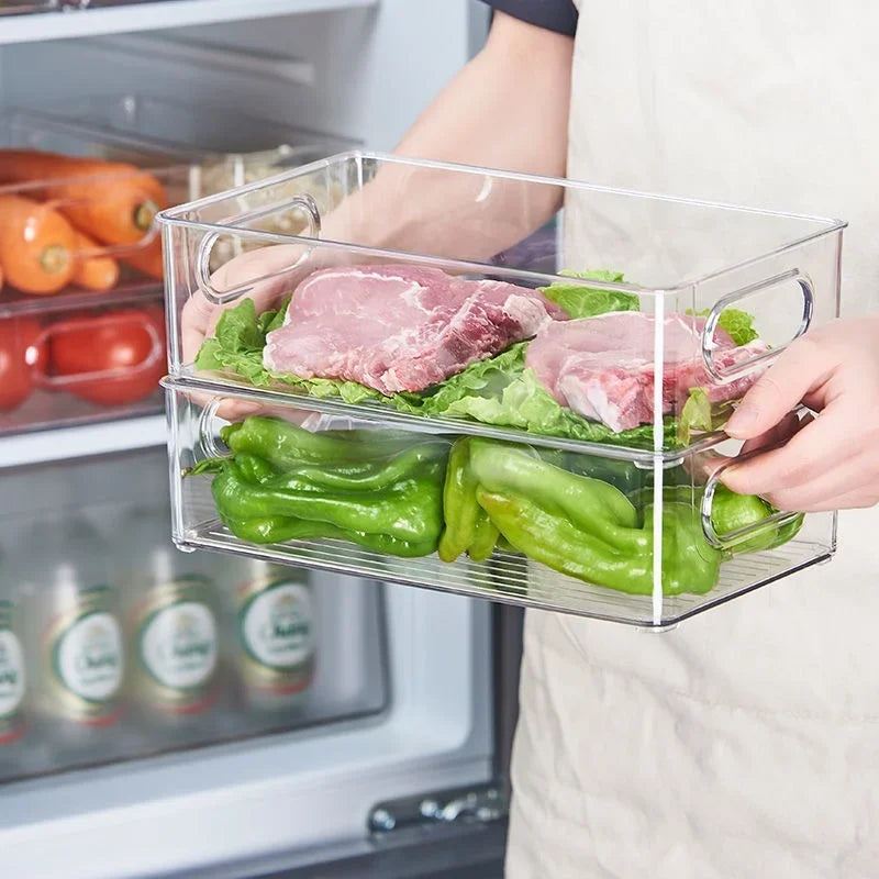 Clear Stackable Storage Organizer Box – Fridge, Kitchen & Desk Storage Organizer Box Zpaxo