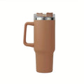 40oz Tumbler Vacuum Insulated Thermos Custom Travel Cup Stainless Steel Water Bottle Coffee Mugs With Handle Outdoor Drinkware Zpaxo Chocolate 1-1.5L