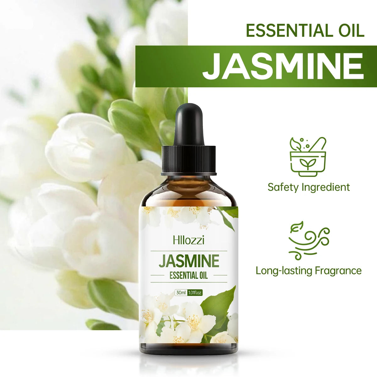 100ml/60ml/30ml Jasmine essential oil Aromatherapy Multifunctional essential oil Various scenes Rich in flavor Hydrating Zpaxo