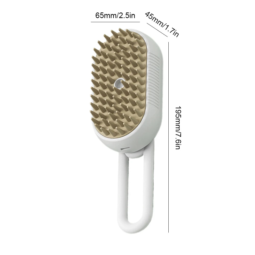 1 Steam Brush Cat Dog Grooming Comb Electric Water Spray Curry