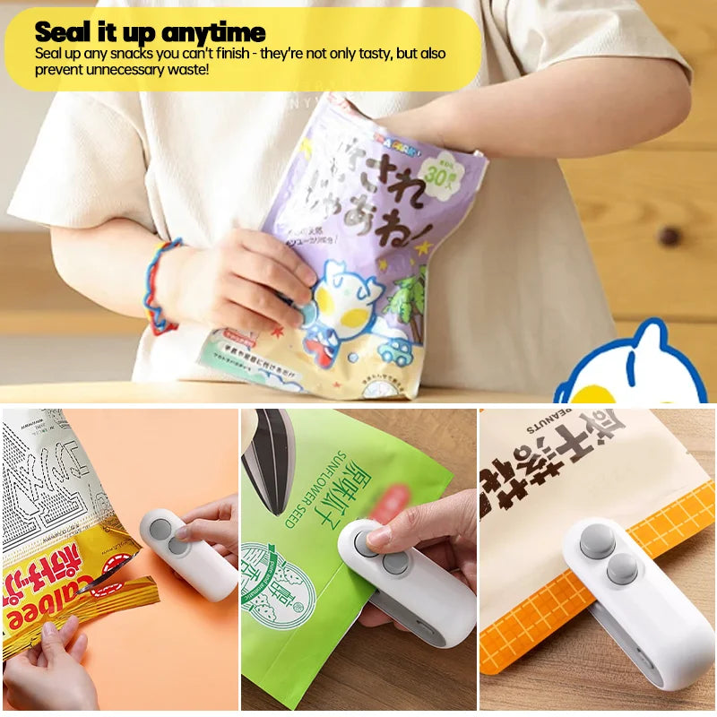 Mini Handheld Plastic Bag Sealer Built-in Battery Portable Food Heat
