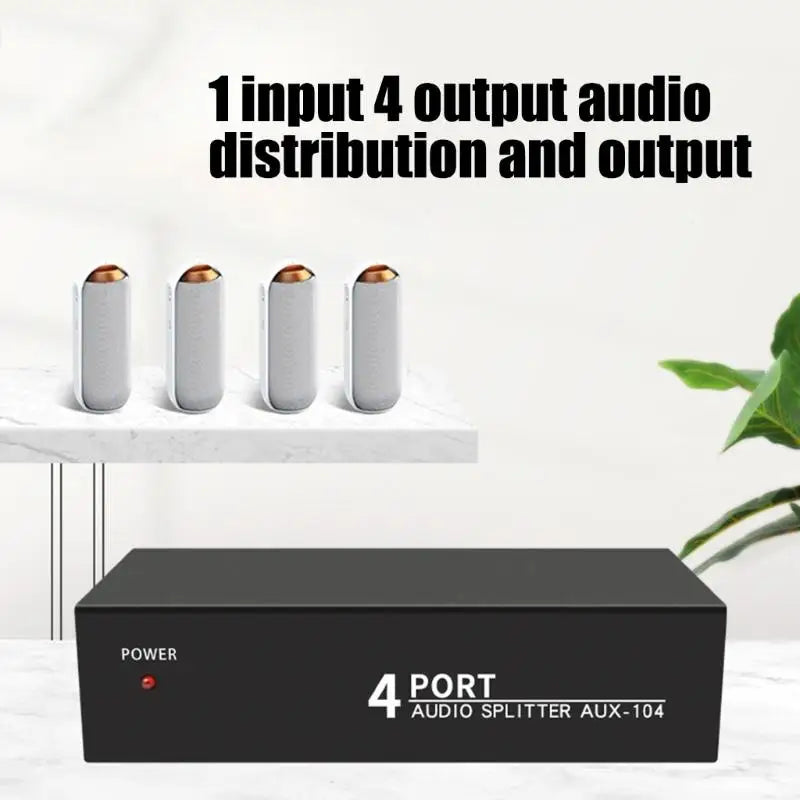 652F AV L R Audios Splitter Box 1 Input 4 Outputs Home Theater Studio Zpaxo